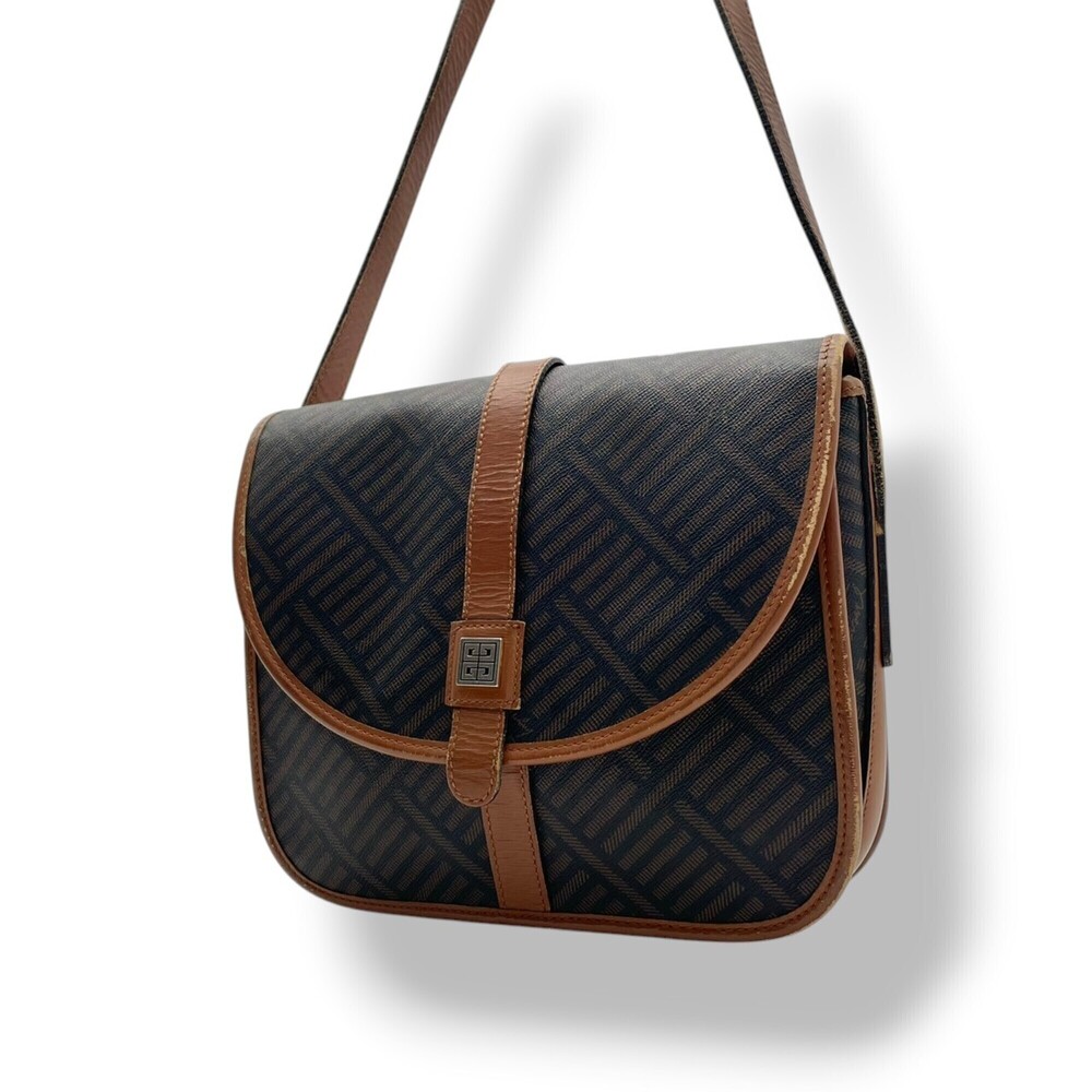 GIVENCHY Shoulder Bag 4G Leather Brown Camel Crossbody Flap Women's S93